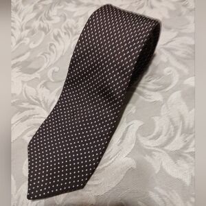 🍂🟤🍂 Awesome Vtg 90s Chocolate Coffee Brown & White Polkadot Tie (Unisex)